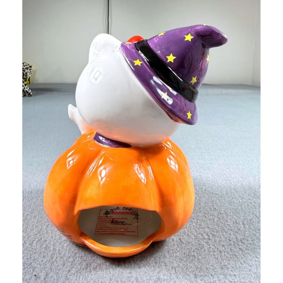 Hello Kitty Halloween Pumpkin Candle House New Blue Sky Clayworks Sanrio - Picture 3 of 8